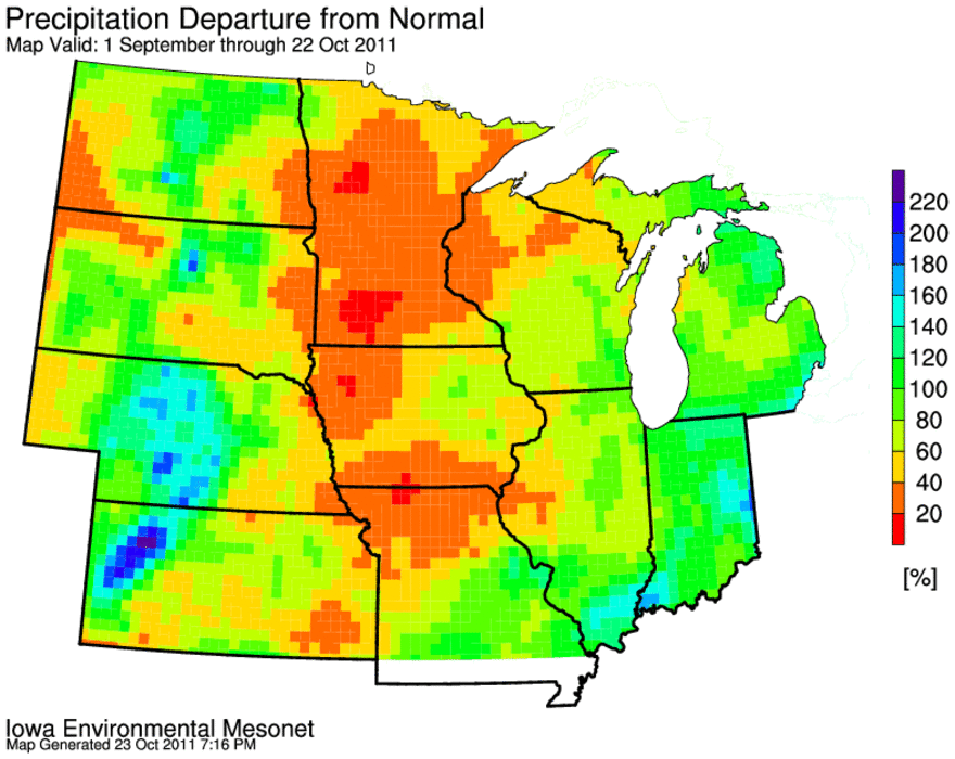 Mostly dry midwest