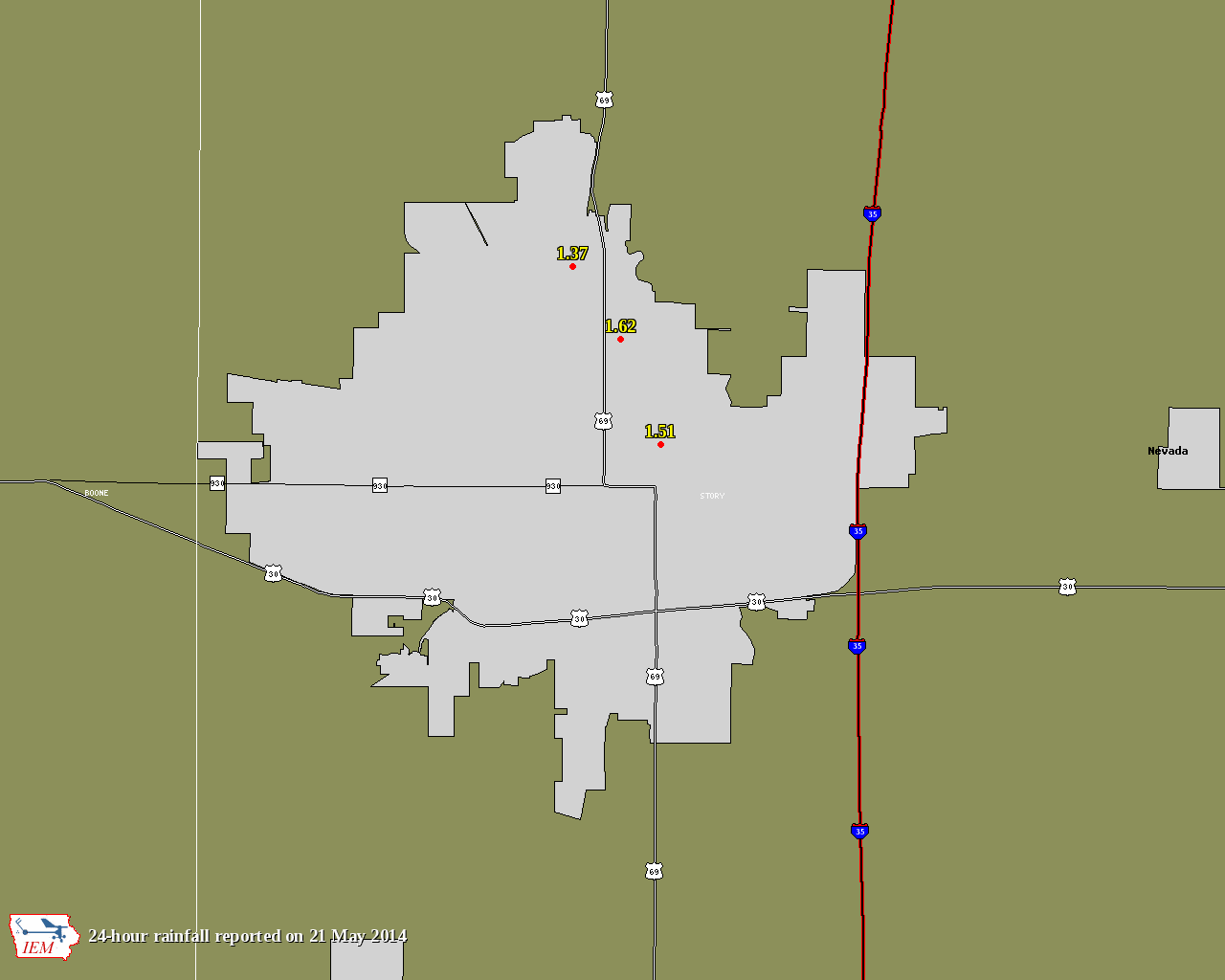 Ames Rainfall Gradient