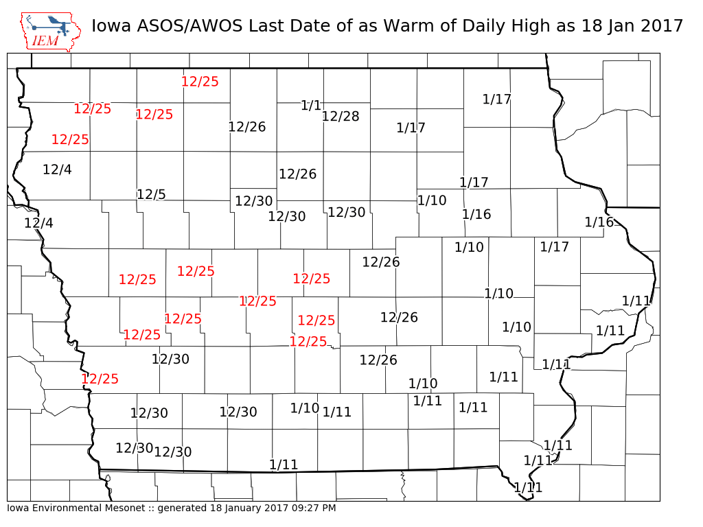 Warmest Since Christmas