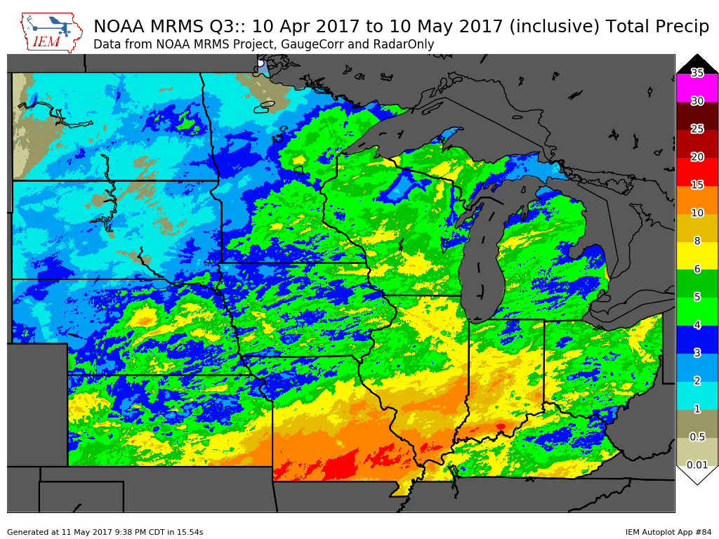 Precipitation since 10 April