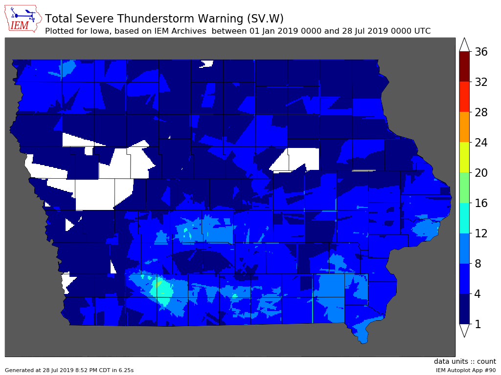 2019 Severe T'Storm Warnings