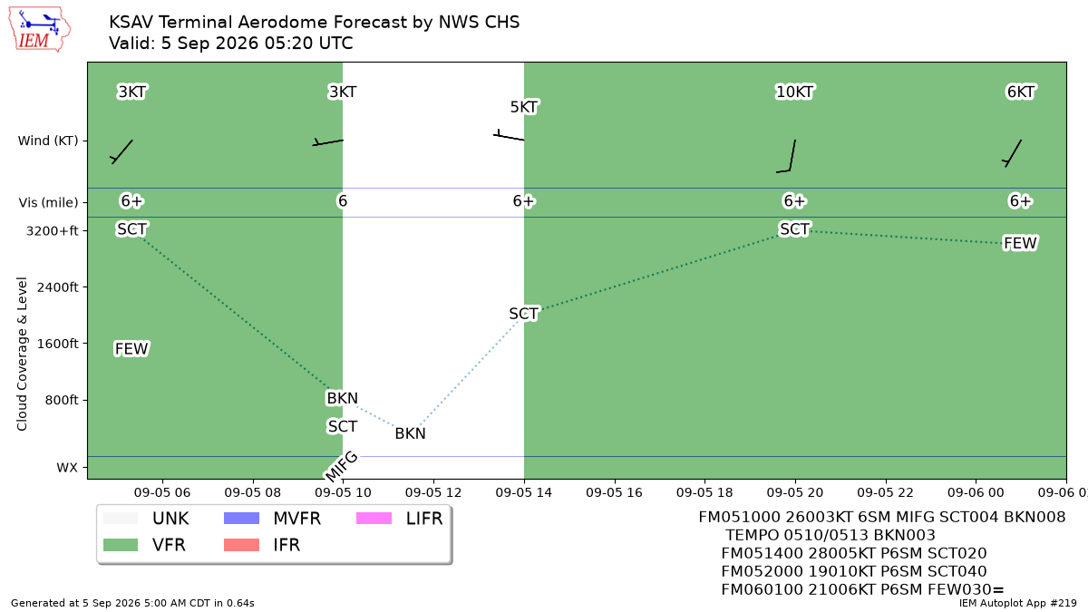 TAF Visualization for KSAV